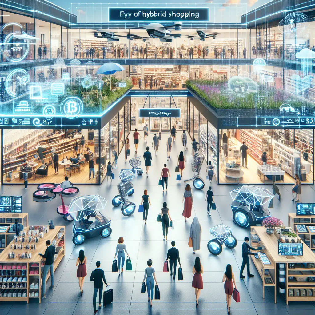 Representation of 2024 Retail Transformation: Navigating the Hybrid Shopping Revolution